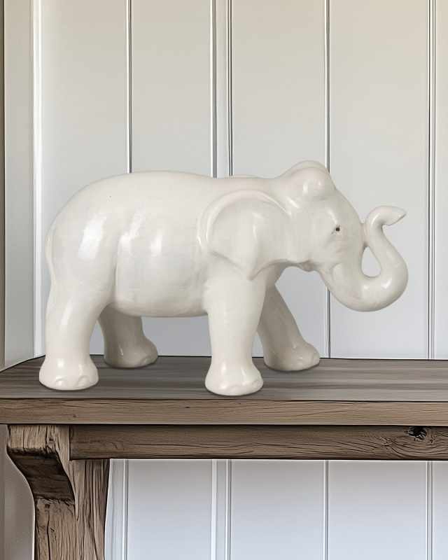 Trunk Up Ceramic Elephant